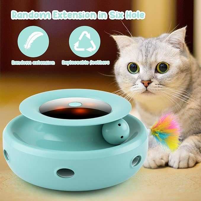 Интерактивна играчка за котки, произволно въртяща се с LED светлини