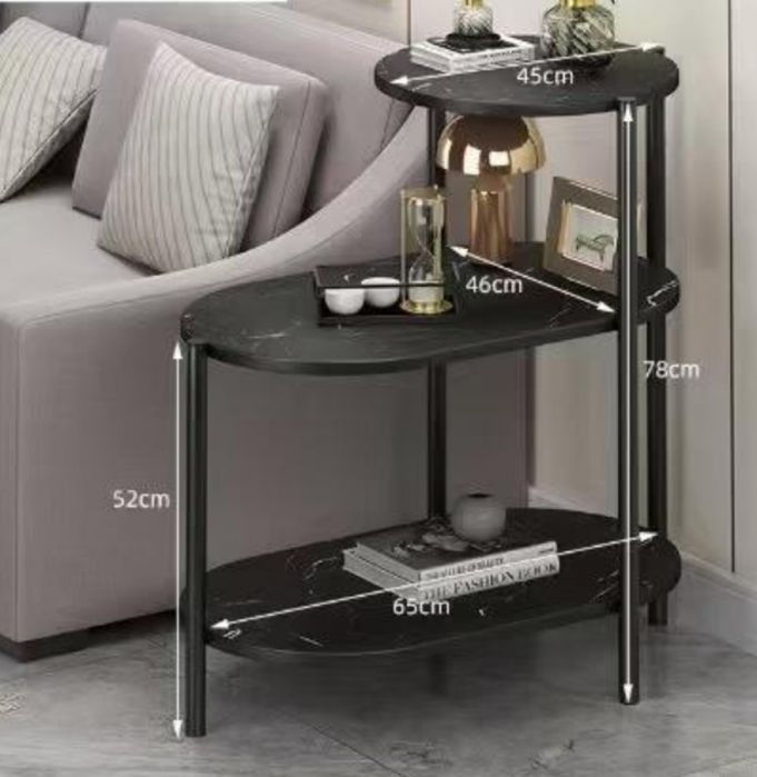 Промо Тристепенен метален рафт за съхранение с мраморен ефект