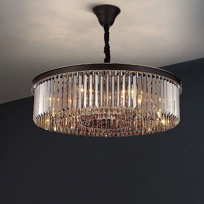 Уникален кристален полилеи с метална рамка и висящи кристали