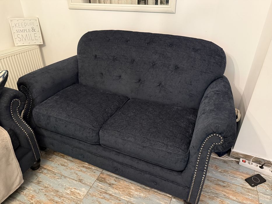 set canapele bleumarin mobexpert 3 locuri + 2 locuri