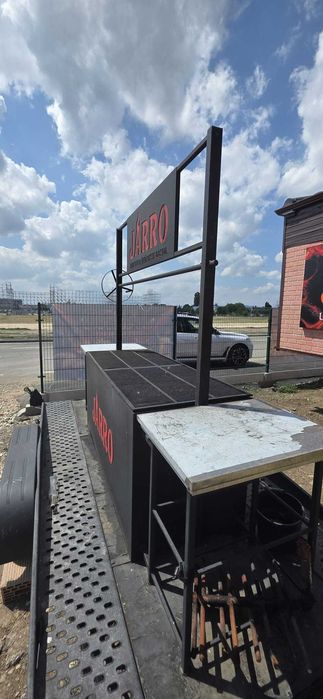 Grătar profesional mobil XXL 2 metri + Remorcă BARTHAU Tandem 2.000 kg – BBQ / Catering / Evenimente