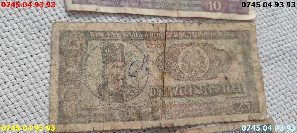 bancnote vechi 1966 10 lei 25 lei 100 lei pret pe cele 2