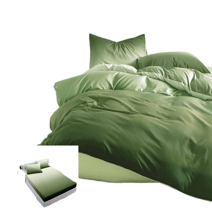 Lenjerie Pat Java Px040, Bumbac, 4 Piese, Cu Elastic, Verde