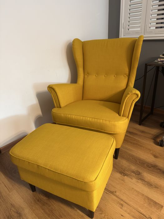 Fotoliu Ikea STRANDMON + taburet - stare foarte buna