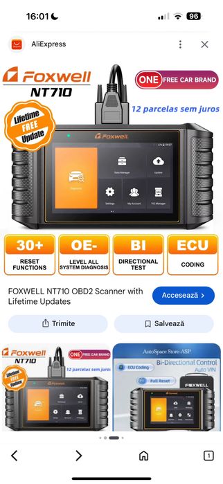 Tester masina foxwell NT710 multi-system tablet scanner