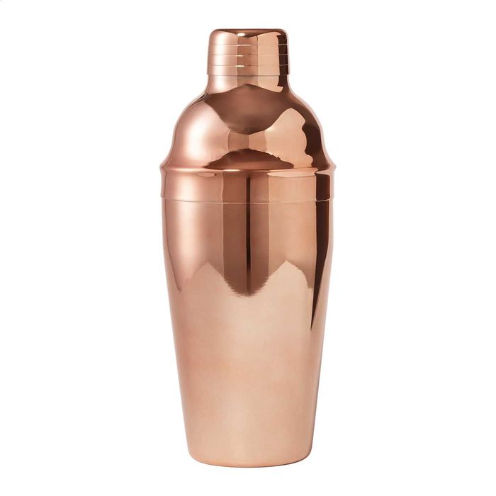 Shaker cocktail din inox placat cu cupru, finisaj rose-gold, elegant