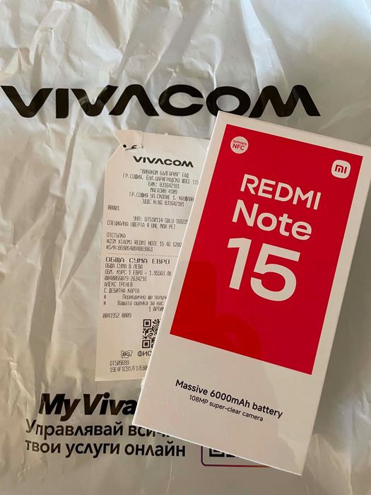 Неразпечатан  Xiomi Redmy Note 15 128gb black