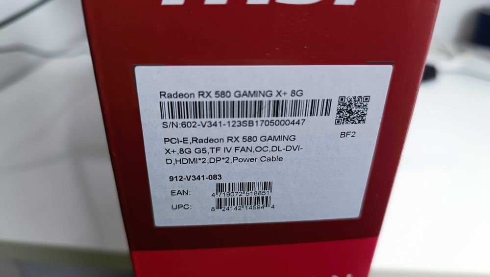видеокарта MSI Radeon RX 580 GAMING X+ 8G 8GB GDDR5