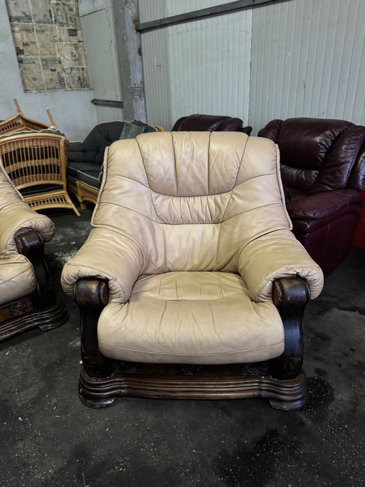 Гарнитура естествена кожа