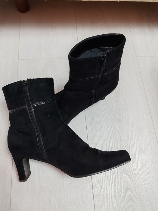 Botine piele întoarsă Black