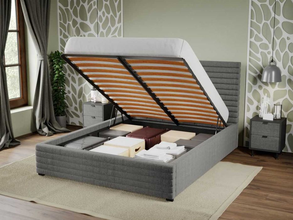 Pat Tapitat Mateo Gri - Falcone 21 cu somiera rabatabila si lada