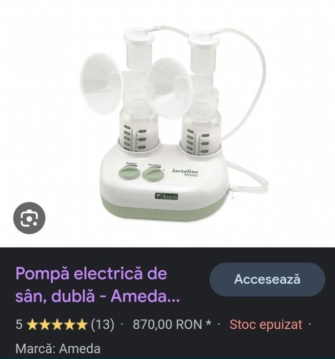 pompa alaptare electrica lapte san sin bebe bebelusi ameda dubla