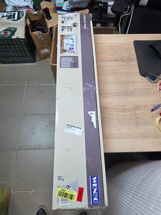 Etajera extensibila alba/gri din metal 300 cm Herkules Twin Wenko