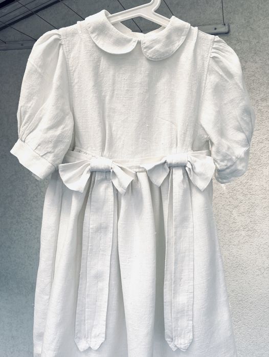 Уникална бутикова детска рокля груб лен Германия