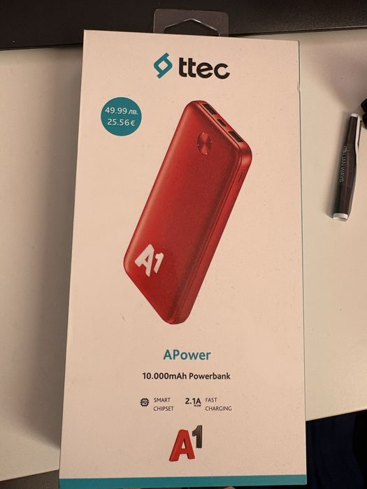 powerbank ttec 10k mah чисто нов