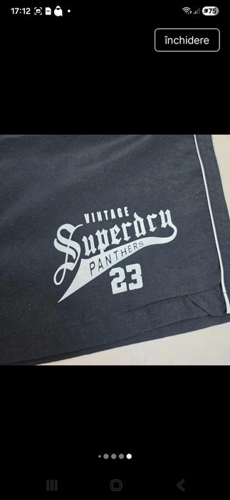 Sort de baie Superdry, negru, S, nou cu eticheta