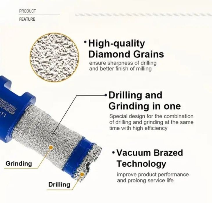 Диамантени боркорони за фаянс теракот гранитогрес SHDIATOOL