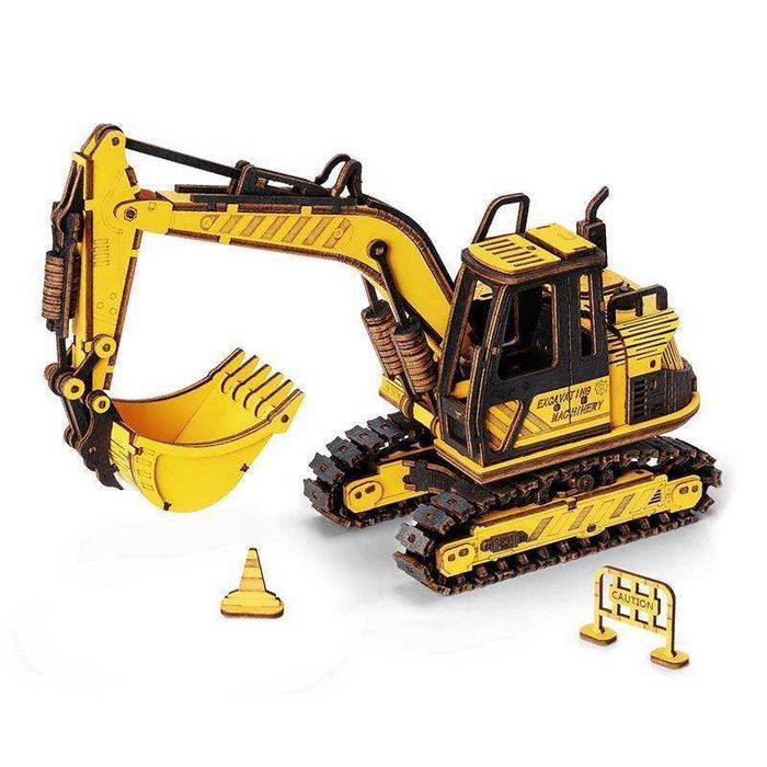 Puzzle 3D din lemn, Excavator, 395 piese