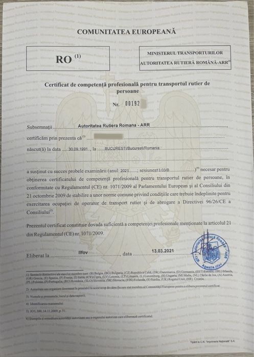 Manager trasport marfa si persoane / Persoana desemnata