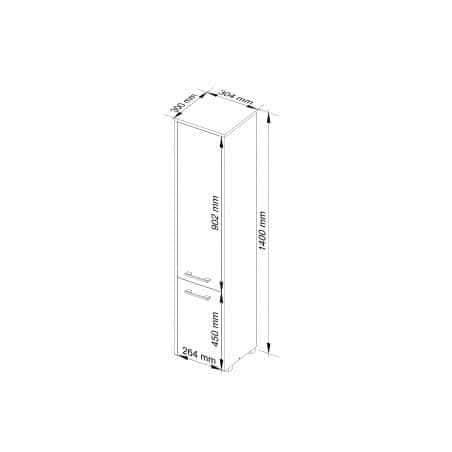 Dulap înalt cu 2 uși, 140cm, Alb Mat