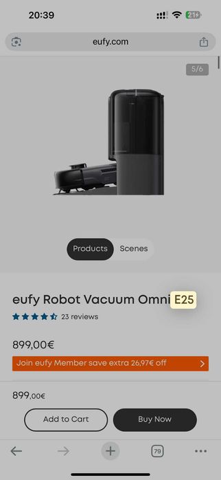 Aspirator/robot ANKER Eufy Omni E25 stație - auto-golire&auto-curățare
