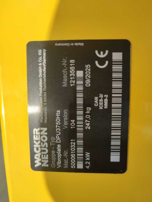Placa vibratoare reversibila Wacker Neuson DPU 3750 Hts