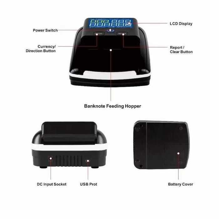 Детектор за фалшиви EURO ЕВРО банкноти/брояч