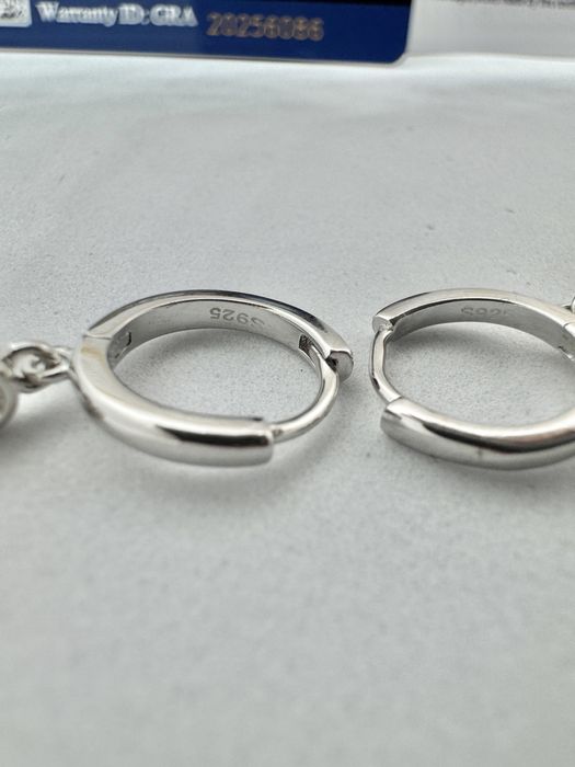 Сребърни обеци с мойсанит (Диамант)