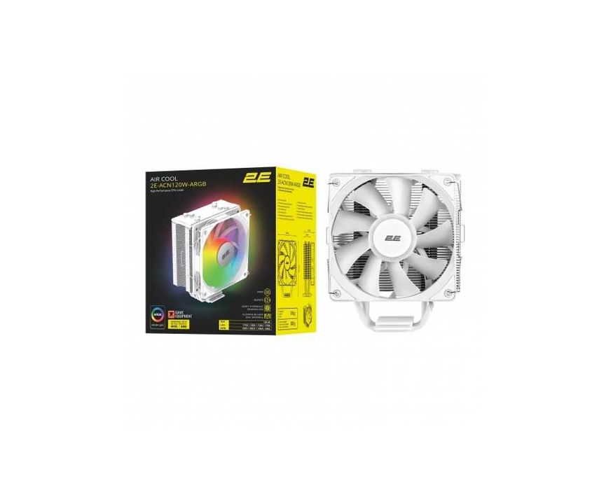 } Кулер 2E ACN120W-ARGB LGA1700/AM5 120мм white