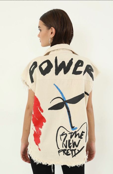 Нов дънков oversize елек, Bershka.