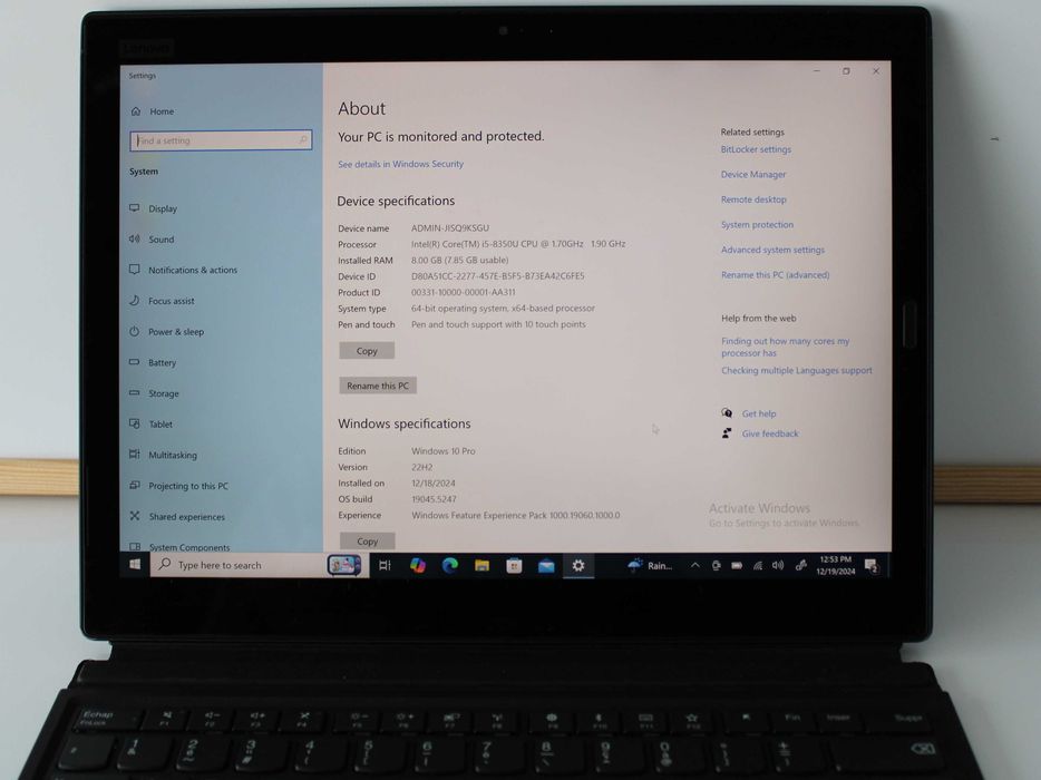 Лаптоп-таблет Lenovo Thinkpad X1 Tablet G3 13'' i5-8350U/8RAM/256SSD