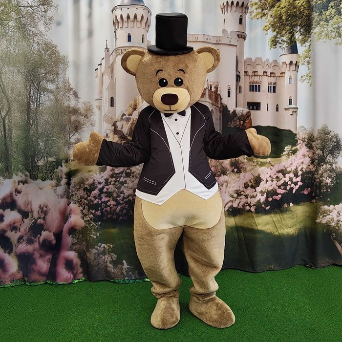 Costum mascota Urs (Teddy Bear) maro elegant pentru petreceri