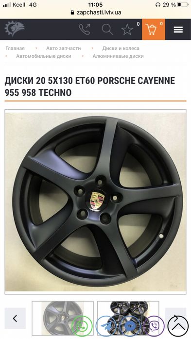 Пролам лиски на Porshe Cayenne R17