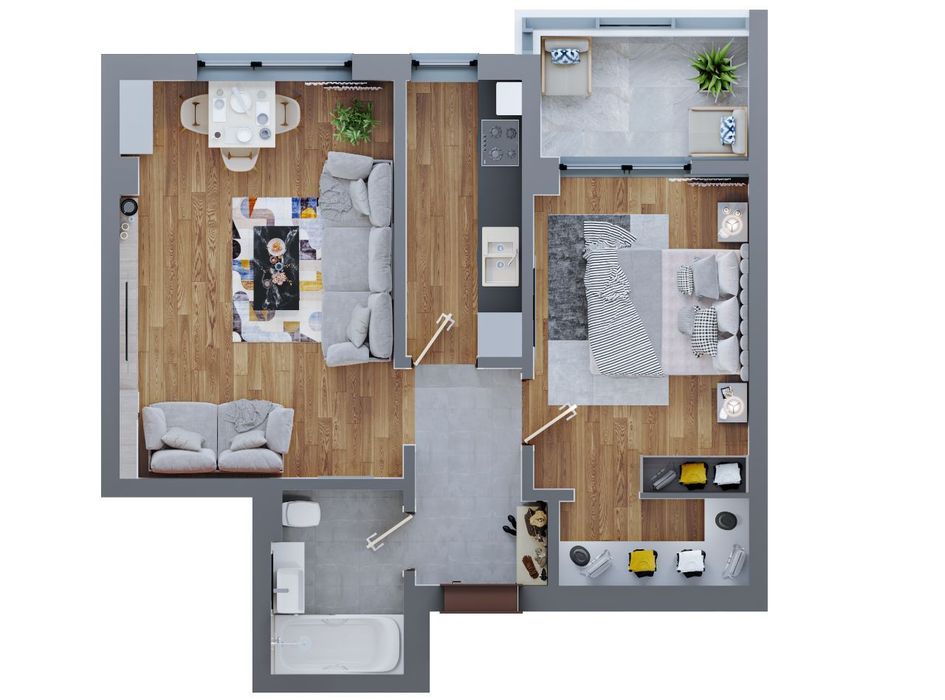 Apartament 2 Camere | TIP 4 | 58mp | Complex Comat Towers