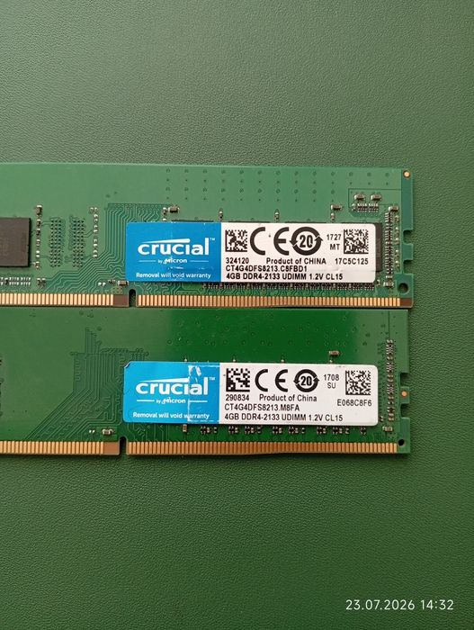 Kit Memorii PC Crucial 8Gb Ddr4, (2x4Gb), 2133MHz,
