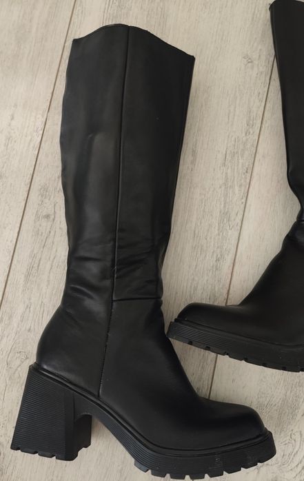 Естествена кожа дамски ботуши