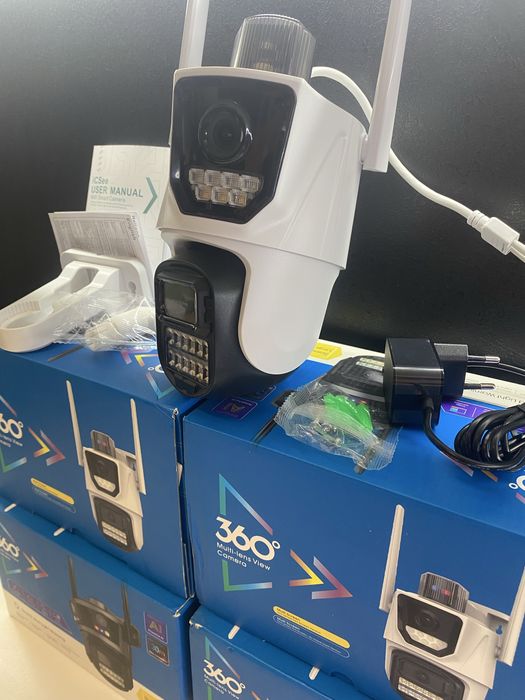 Безжична външна охранителна камера ANSHICAT 6MP Dual Lens WiFi PTZ