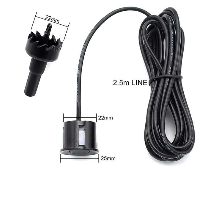 Парктроник за кола, за заден монтаж, Led- Slim, черни датчици