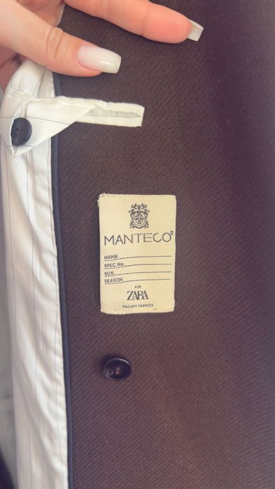 Премиум дълго палто Zara с плат от италианската фабрика Manteco