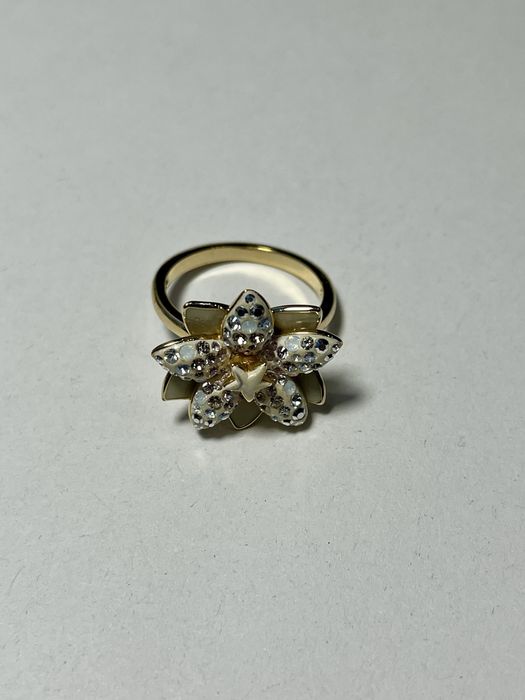 Swarovski Rare Flower Ring - Swan Logo - Gold Plated