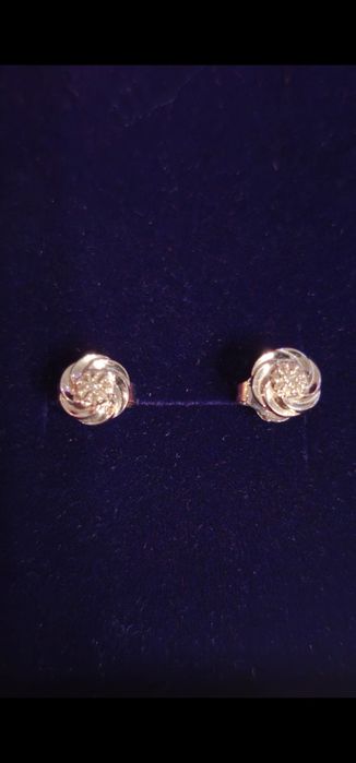 Гвоздики с бриллиантом за 35 000