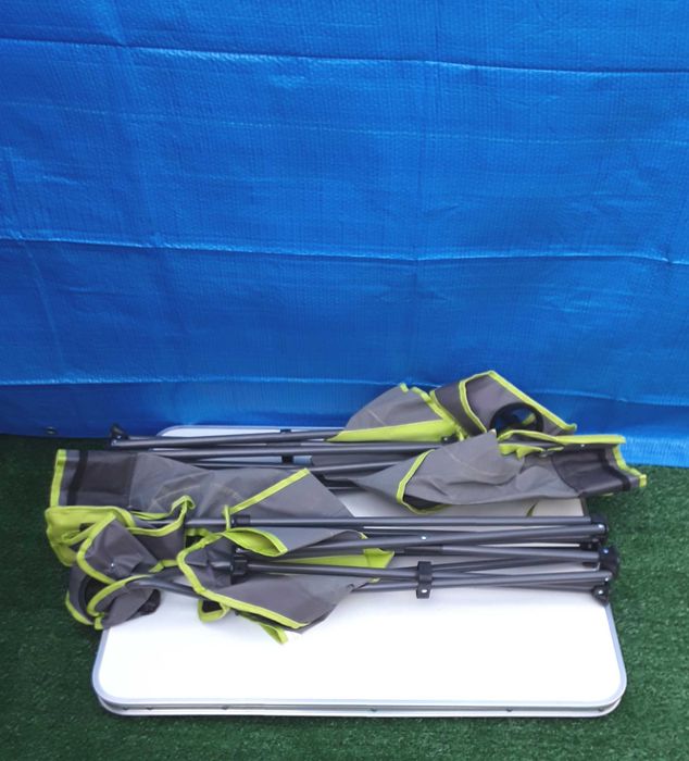 Masa pliabila din Aluminiu si 2 scaune pliabile noi - 175 Lei
