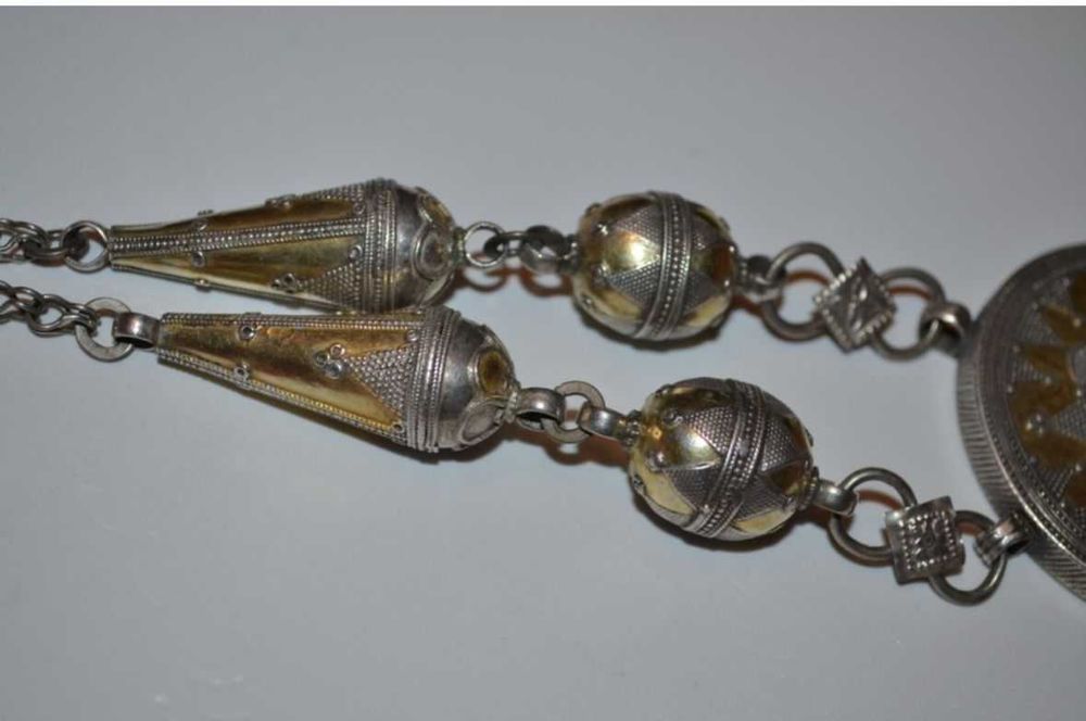 COLIER ARGINT 800 - PANDANTIV + LANT - Tribal Ethnic Afghan - Vintage!