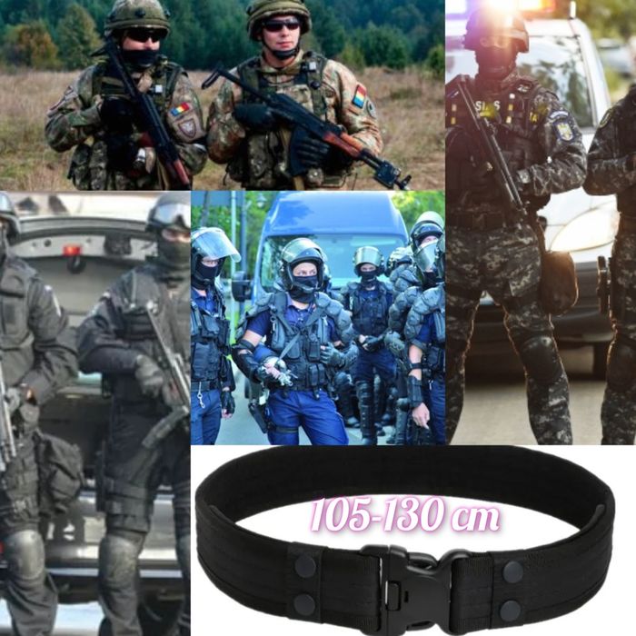 Curea Tactică YNNA® Combat, Reglabilă 105-130 cm, Negru – Durabilita