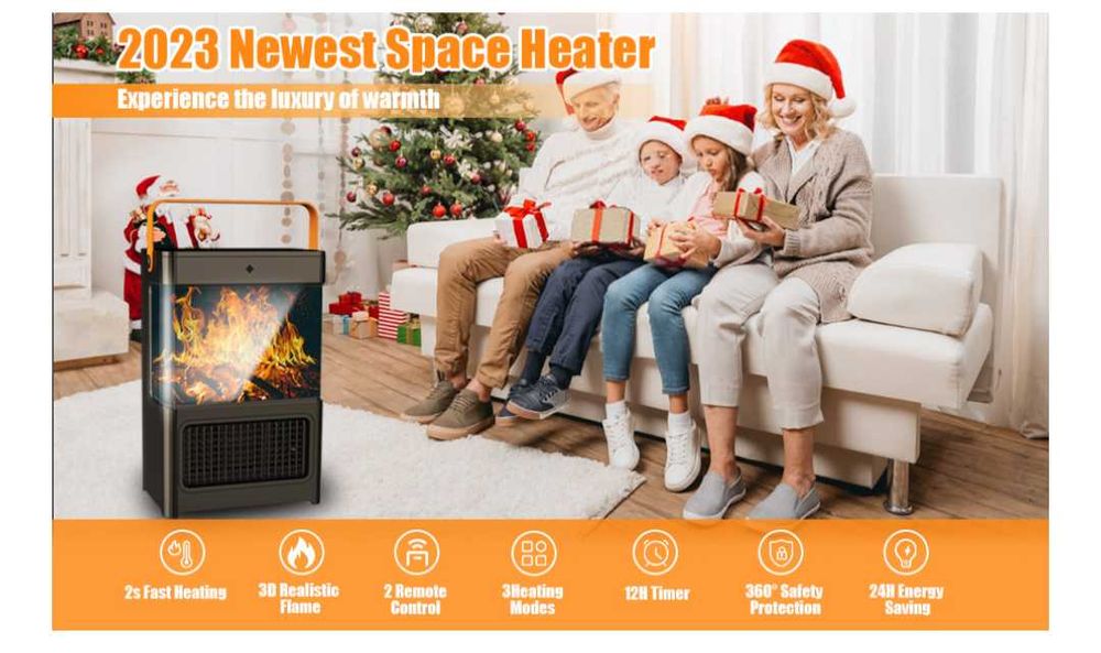 Анимирана камина 3D с керамичен нагревател с вентилатор 2200W Клас А