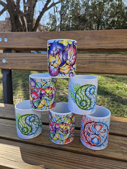 Чаша керамична кафе чай арт дизайн късмет позитивна енергия подарък