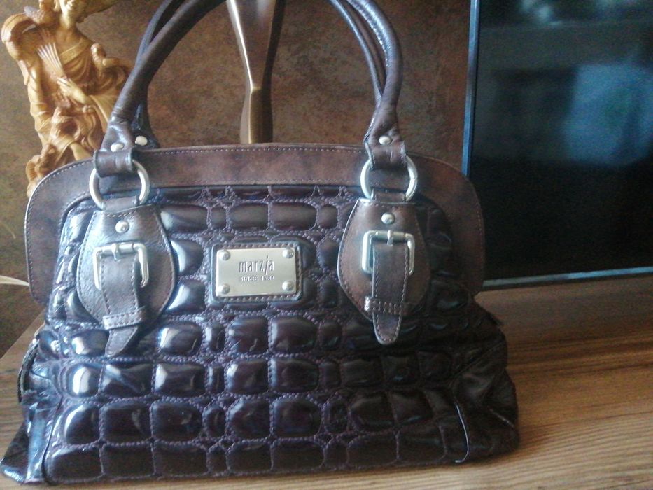 Чанта естествена кожа кафява