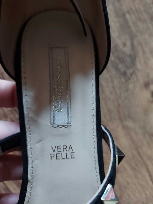 Pantofi cu toc din piele întoarsă, mărimea 41