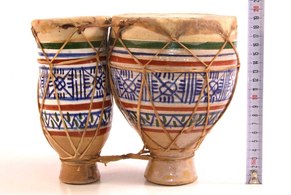 Toba,Tarabana dubla traditionala, arabeasca, ceramica, NOUA - 6 poze