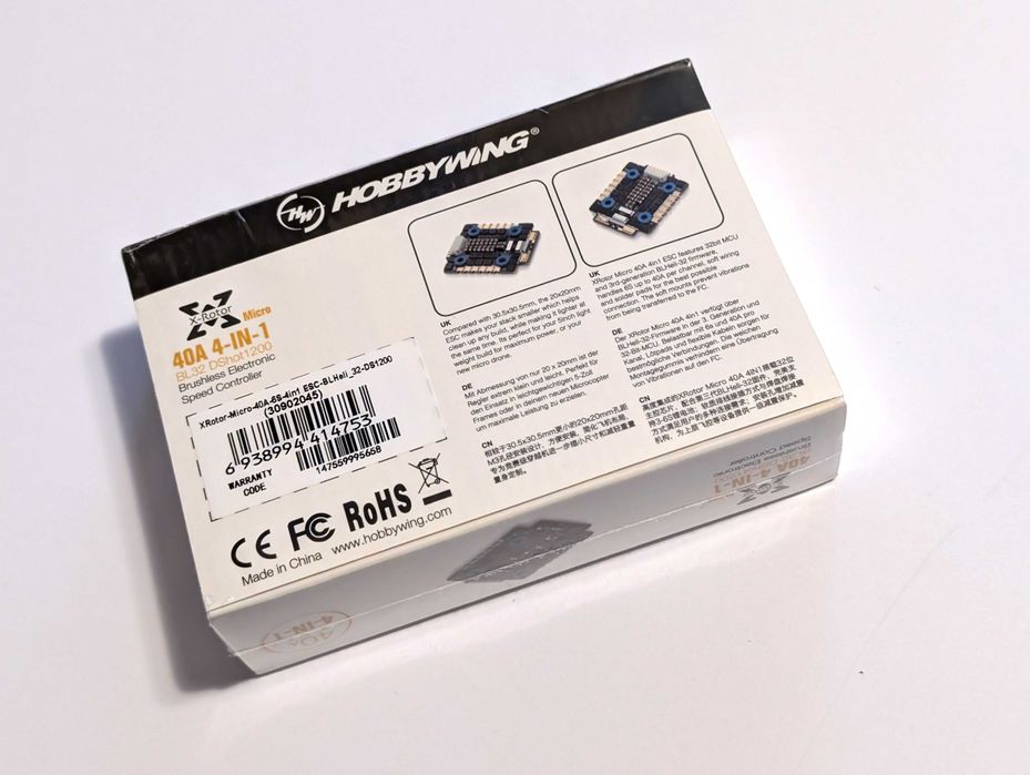 ESC Hobbywing 40 A - BL32 DSHOT 1200 - Drona FPV - nou, sigilat